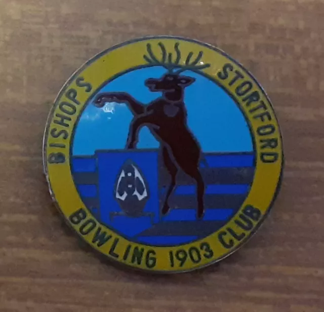 Old UK Bowling Club Enamel Badge - Bishops Stortford Bowling Club Bowling Club