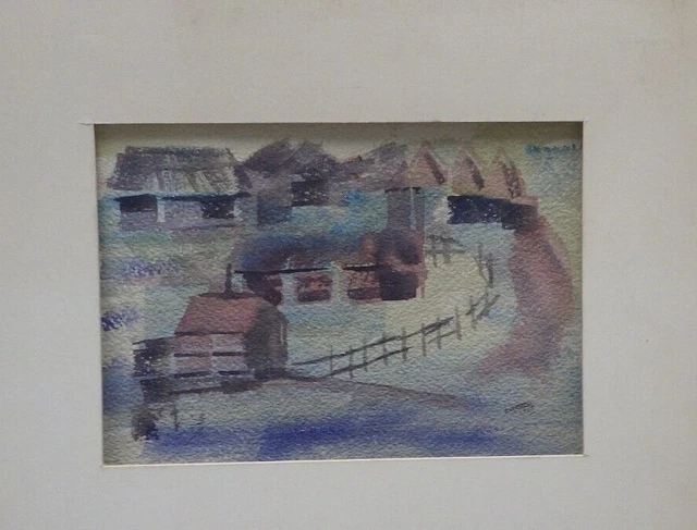 E. Weeks Mid Century Modern Abstract Painting 1967    FM