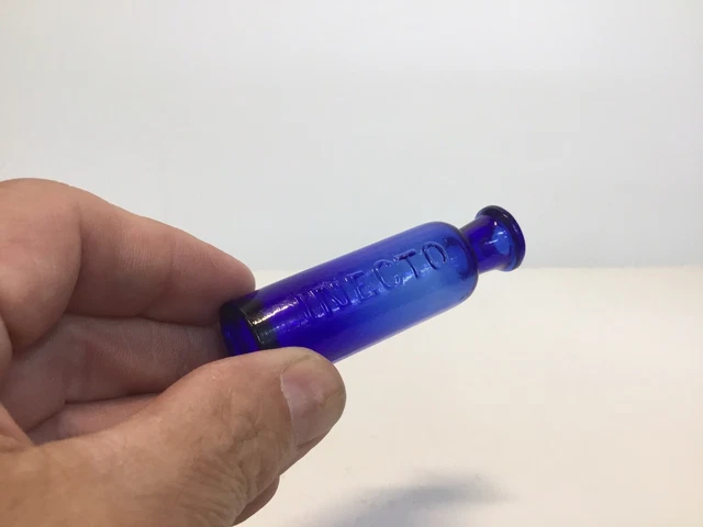 Antique Cobalt Blue Inecto Poison Bottle. Hair Dye.