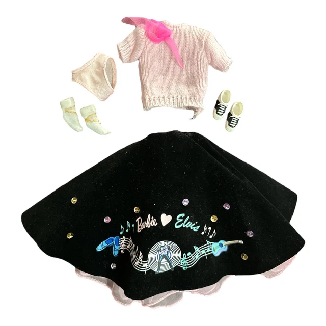 Barbie Loves Elvis Barbie outfit only 50s sock hop poodle skirt sweater Barbie Loves Elvis Barbie outfit only 50s sock hop poodle skirt sweater