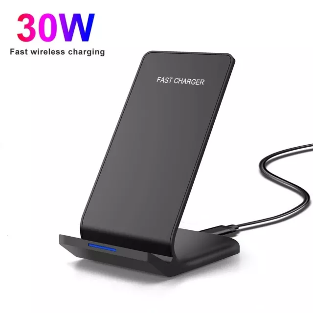 30W Induktion Wireless Ladegerät Ladestation Schnell Für Apple iPhone Samsung