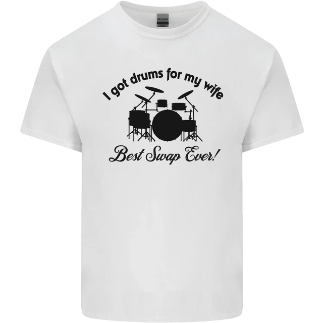 Drums for My Wife Drumming Drummer Mens Cotton T-Shirt Tee Top