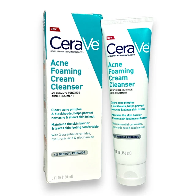 CERAVE ACNE FOAMING Cream Cleanser Acne Treatment 5fl.oz./150ml EXP 04
