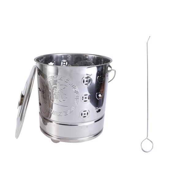 2 Pcs Trash Burning Bucket Low Fire Barrel Incinerator Galvanized