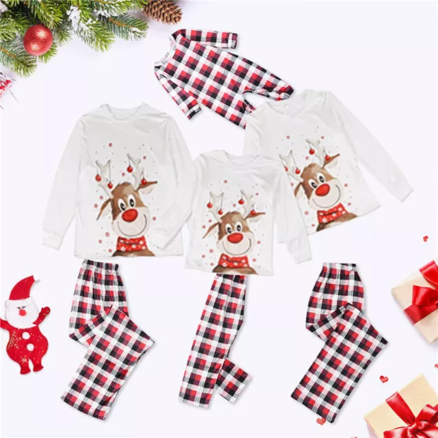 Christmas Pyjamas Family Matching Kids Adult Xmas Nightwear Pajamas Pjs Set 2