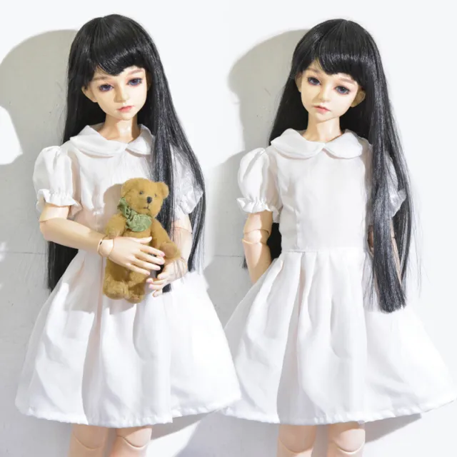 Ball Jointed Doll Clothes White Dress 1/6 1/4 1/3 BJD Long Skirt with Socks