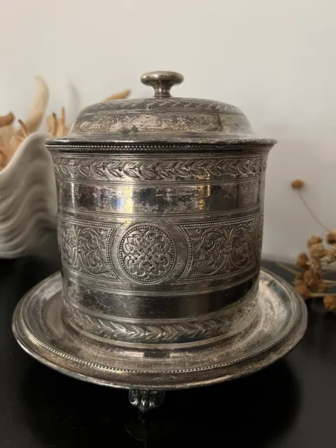 Tobacco Biscuit Box. Silver Plated Copper. Sheffield England. Circa 1860