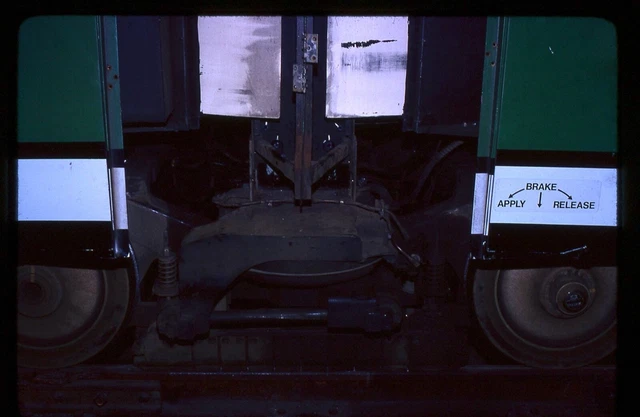 Trolley Slide - Boston MBTA LRV Light Rail Vehicle Center Truck Close Up 1979