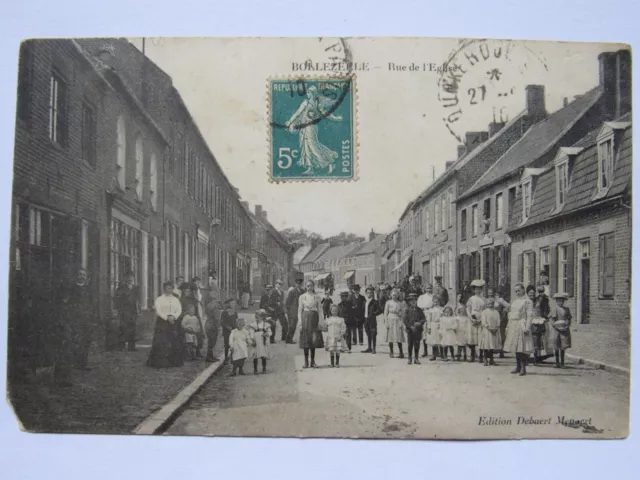 08I11 Cpa 59 - Rare Ancienne Carte Postale Bollezeele - Rue De L'eglise