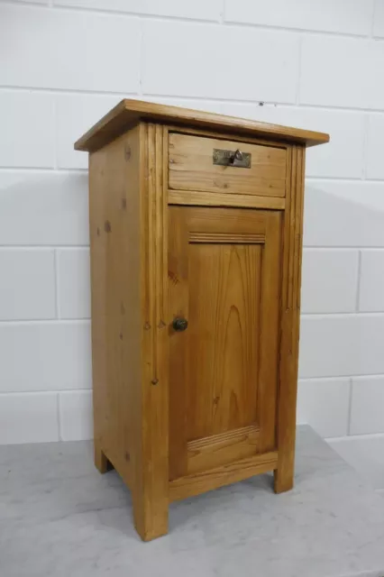 antique bedside table nightstand cabinet pine wood Jugendstil 1880s