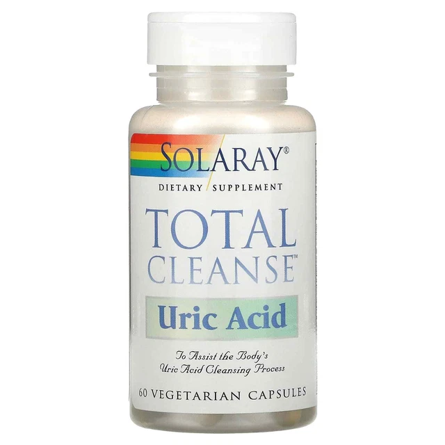2 X Solaray, Total Cleanse, Uric Acid, 60 Vegetarian Capsules