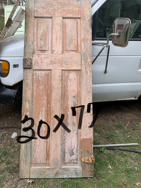Antique Vintage Farmhouse  Door Primitive Chippy Paint 30x77