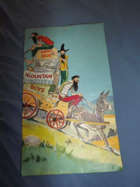 Vintage 1959 Happy Daze Paul Webb Mountain Boys Earl Winger Unadilla Calendar