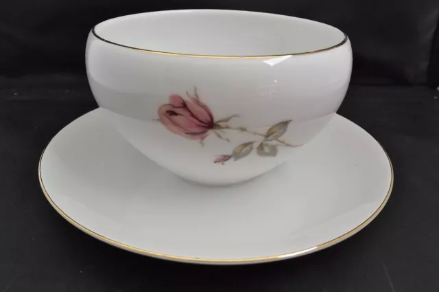 Haviland Summer Rose Gravy Bowl W/attached Underplate  EUC