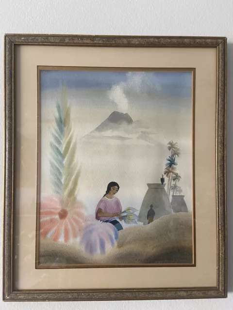 DALE NICHOLS (American 1904-95) Watercolor Painting Signed Guatemala Landscape DALE NICHOLS (American 1904-95) Watercolor Painting Signed Guatemala Landscape