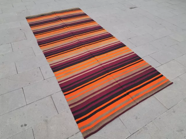 2.5x4 Multi Colored Khorjun Rug Striped Rug 2.5x4 Rug Afghan Rug Doormat Rug  100% Wool Rug Bathmat Rug High Quality Rug 