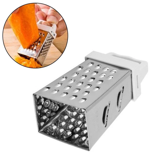 Mini 4 lados rallador de acero de mano trituración 3 herramientas cocina S3R9