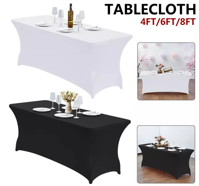 FITTED Table Cloths Trestle Tablecloth Wedding Rectangle 4ft 6ft 8ft Table Cover