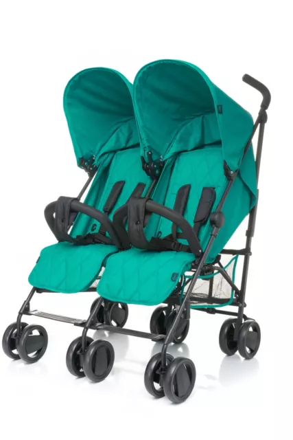 TWINS Doppelkinderwagen verstellbare Rückenlehne und Fußstütze