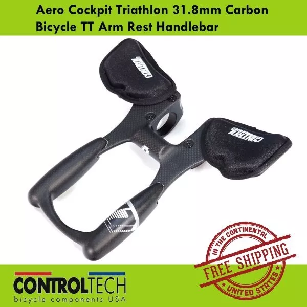 Controltech Aero Cockpit Triathlon 31.8mm Carbon Bicycle TT Arm Rest Handlebar