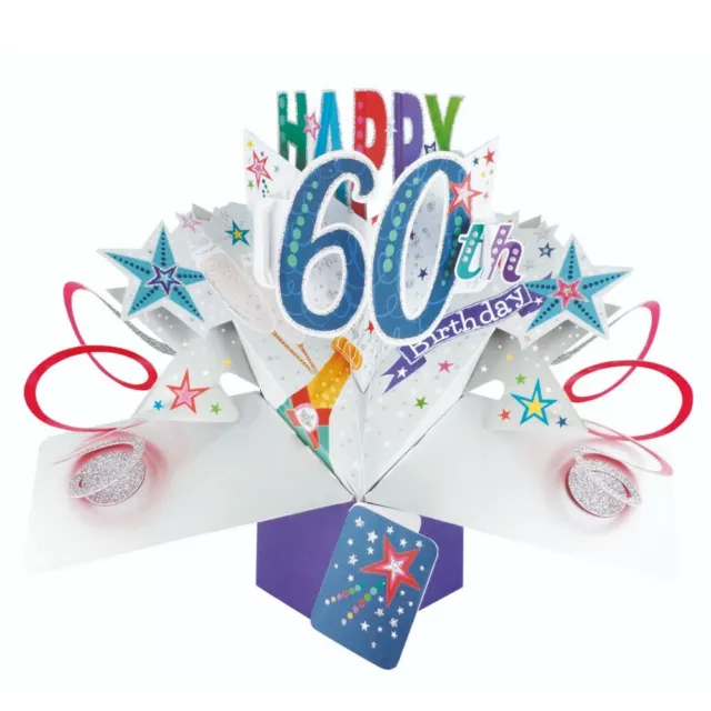 Second Nature - Biglietto di auguri pop-up, per il 60° compleanno :  : Cancelleria e prodotti per ufficio