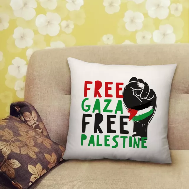 Free Gaza Free Palestine Cushion Fist Gift Bedroom Lounge Accessory -40cm x 40cm