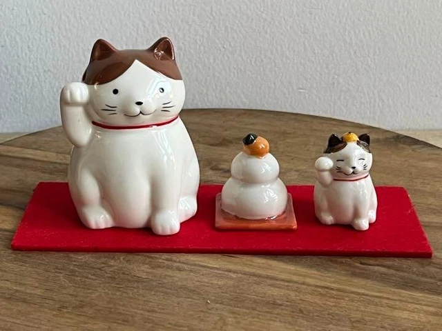 Maneki Neko 4 Piece Set Collection Good Luck Goods Pottery popular from japan