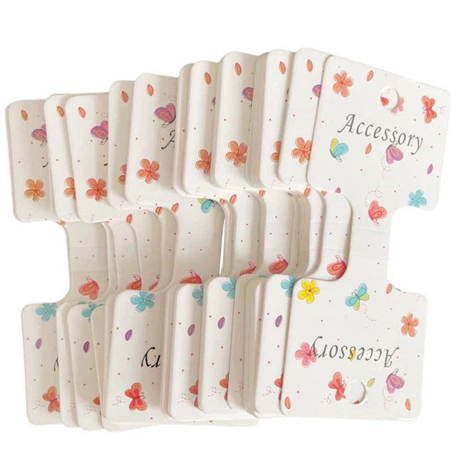 200 Pcs Cartes D'Affichage Bijoux Blanc - 100 Cartes Boucles D'Oreilles + 100 Cartes Collier En Papier Kraft