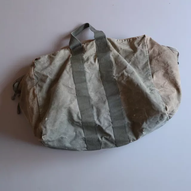 USAF Military Kit Bag Aviator Pilot Flyer Canvas Duffle Large Sun Fade Green Vtg