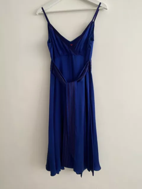 MONSOON STUNNING 100 Silk Royal Blue Party Occasion Dress Size 10 15.00 PicClick UK