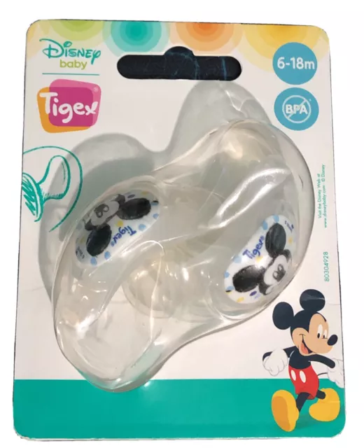 New Tetine Sucette Tigex Disney Baby Mickey Edition Limitée / Sans BPA 6-18 mois 2