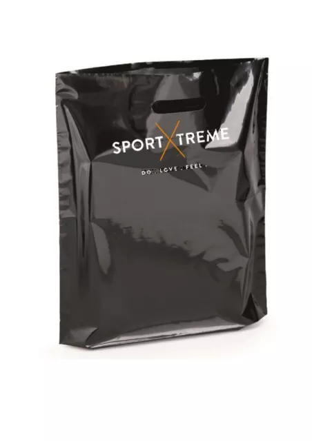 100 DKT Plastiktüten schwarz, 38x45cm, Tragetaschen, Beutel, Tasche, SportXtreme