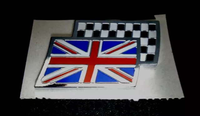 Genuine MG Rover Union Jack & Chequered Flag Enamel Badge DAG000070 NEW ZR ZS TF