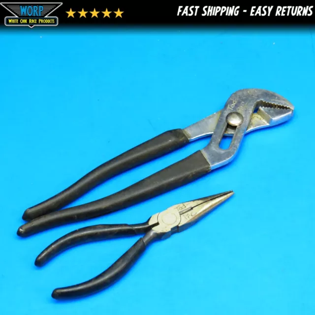 CRAFTSMAN MADE IN USA ADJUSTABLE SLIP JOINT + NEEDLE NOSE PLIERS 45381  45081 A