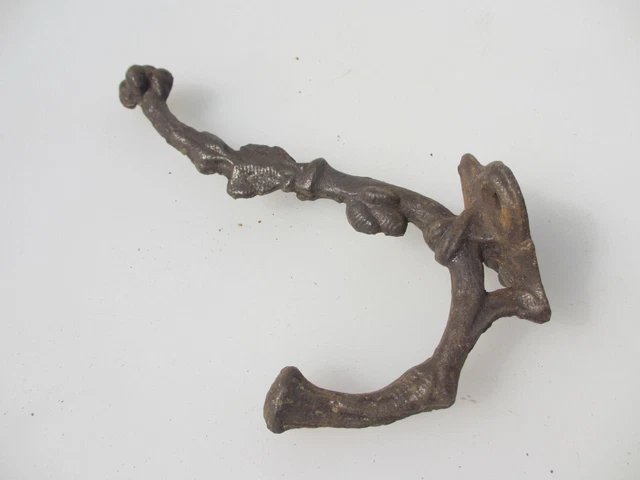 Victorian Iron Coat Hook Hat Hanger Old French Antique Tree Design Vintage