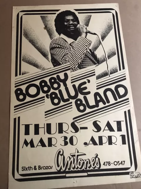 Bobby Blue Bland Antone’s Austin TX Vintage Concert Poster  11x17