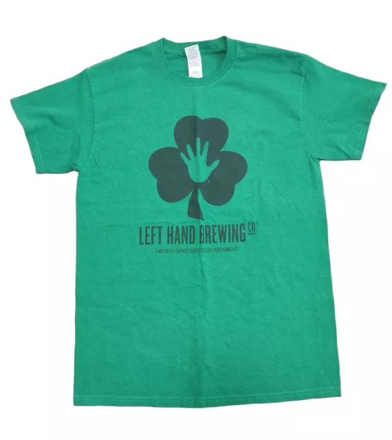 Left Hand Brewing Company Short Sleeve T Shirt Green Men's Size Medium Shamrock