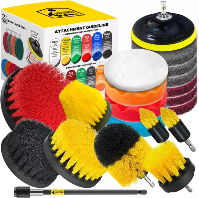 20Pack Brush Attachments Set, Scrub Pads & Sponge, Buffing Pads, Power Scrubber