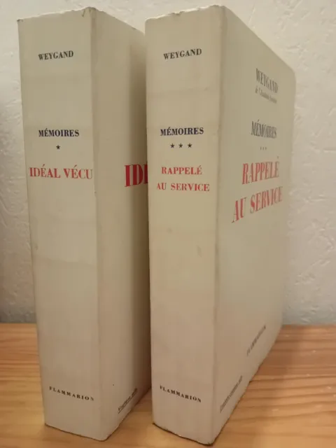 Mémoires Tomes 1 et 3 - Maxime WEYGAND - Flammarion - Années 1950