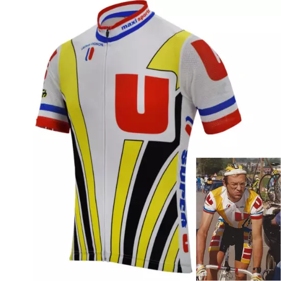 Maillot Système U Laurent Fignon Cycliste Rétro Vintage Classic Cyclism Vélo