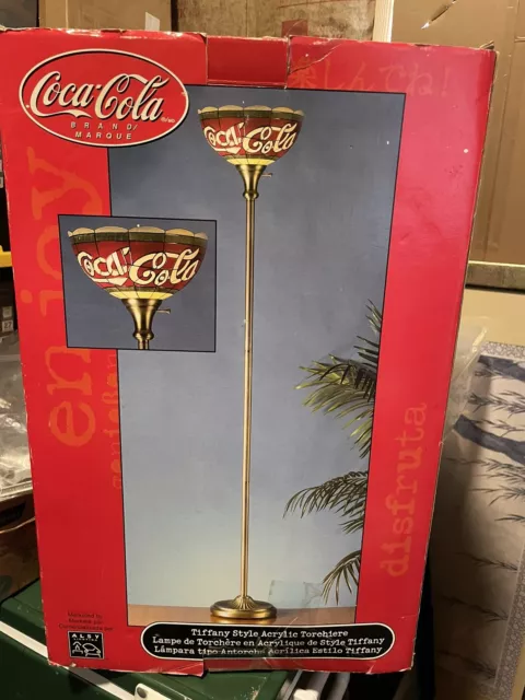 Coca Cola Tiffany Style Acrylic Torchiere Floor Lamp