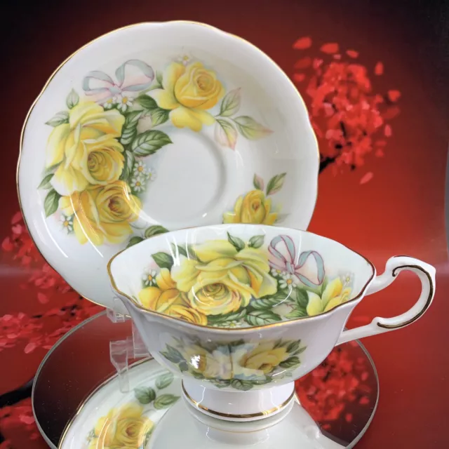 Royal Standard Yellow Rose Vintage Bone China Teacup Saucer England Tea Cup BX13
