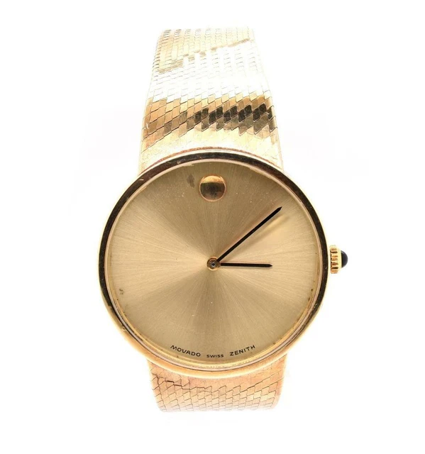 Movado Oro Giallo 14 Carati Museo Vintage Zenith