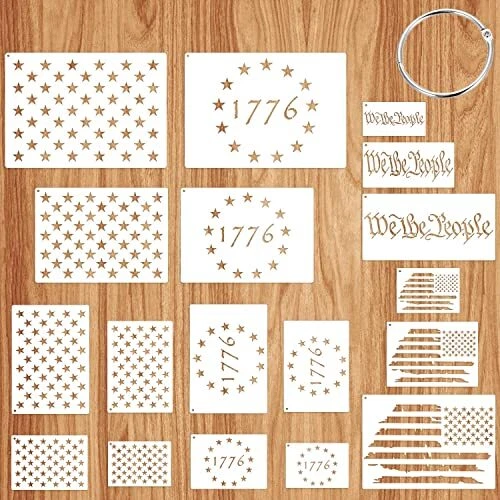 American Flag 50 Star Stencils, 13 Stars 1776 Templates, American Flag