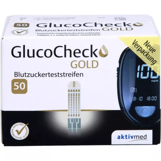 GlucoCheck Gold Blutzuckerteststreifen, 50 St. Teststreifen 11864933