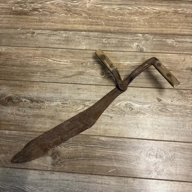 1800's Double-Handled Hay Blade Knife Saw Farming Tool French