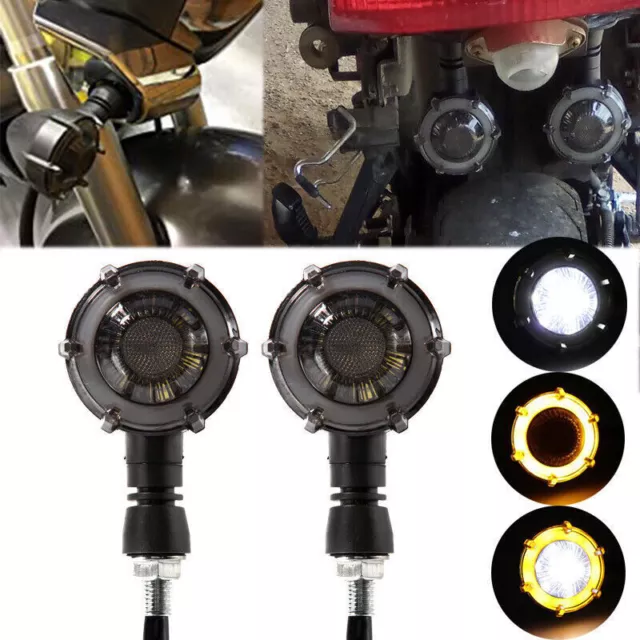Motorcycle LED Bullet Blinker Turn Signal Light For Bobber Chopper Cruiser Amber