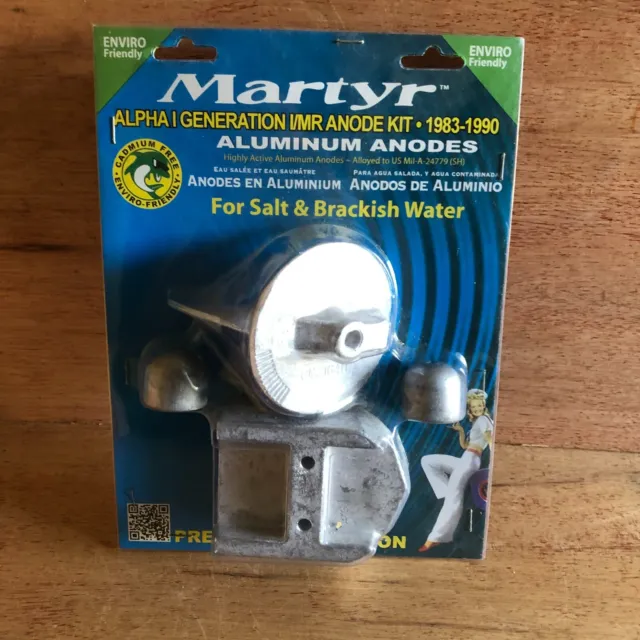 Martyr ALPHA Generation 1 MR Anode Kit 1983-1990 Aluminum Anodes Factory  Sealed