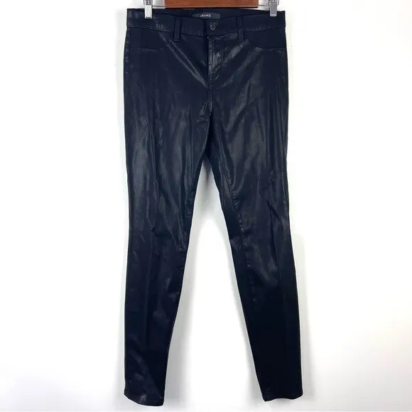 J Brand Black Coated Super Skinny Jeans Size 30