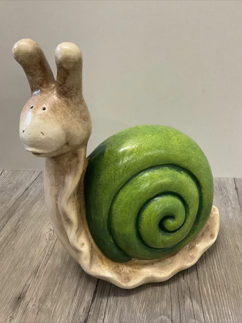 DEKO KERAMIK GARTENFIGUR Garten Terrasse Figur SCHNECKE 26x33cm EUR 2